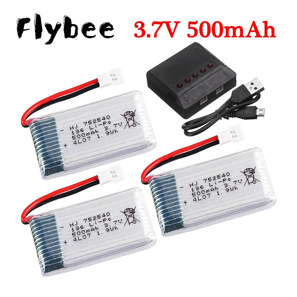 3.7V 500mAh 752540 Lipo Batter - Drone Charger incelemesi ve fiyatı