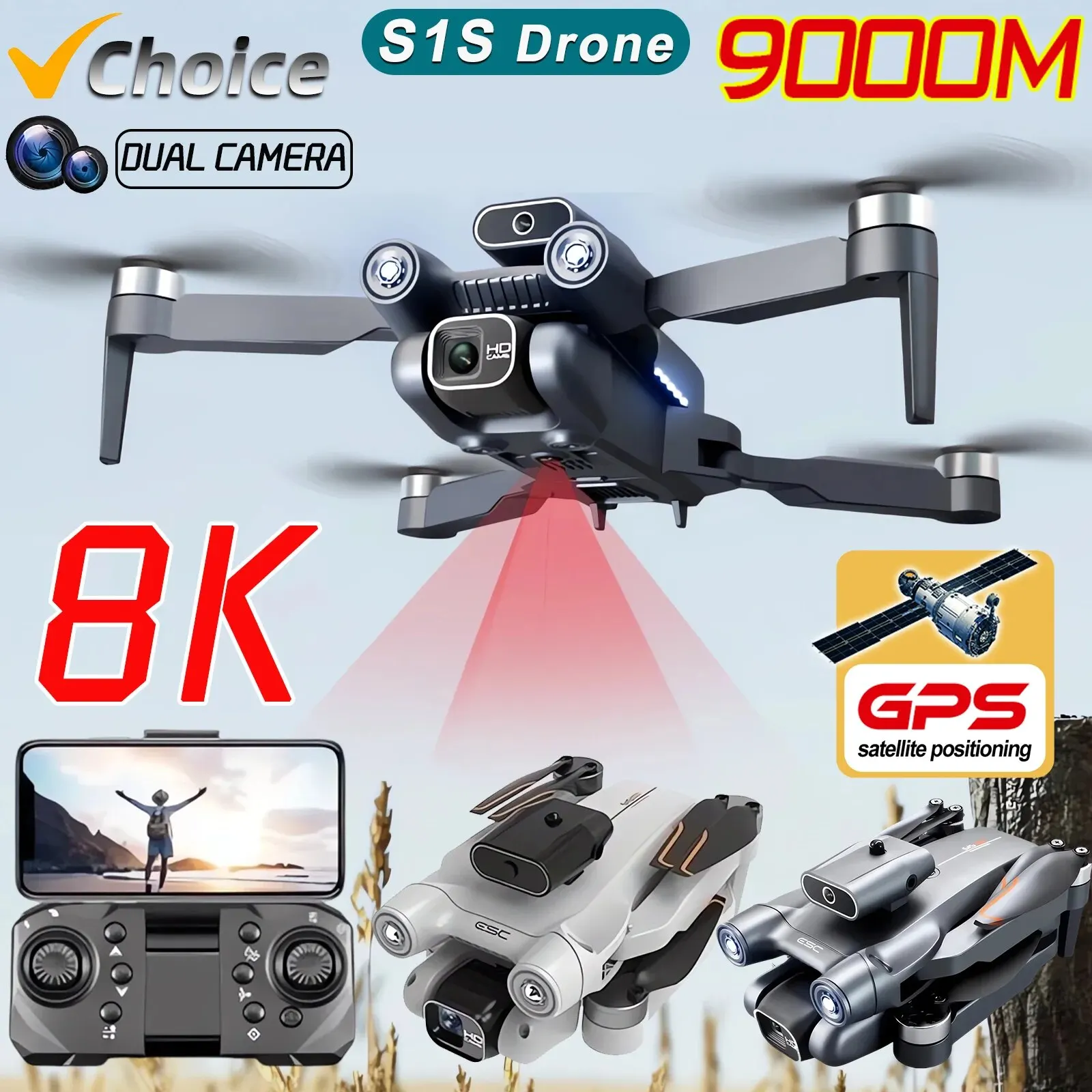 New S1S 5G GPS Drone Camera 8K - Drone Gps Mount incelemesi ve fiyatı