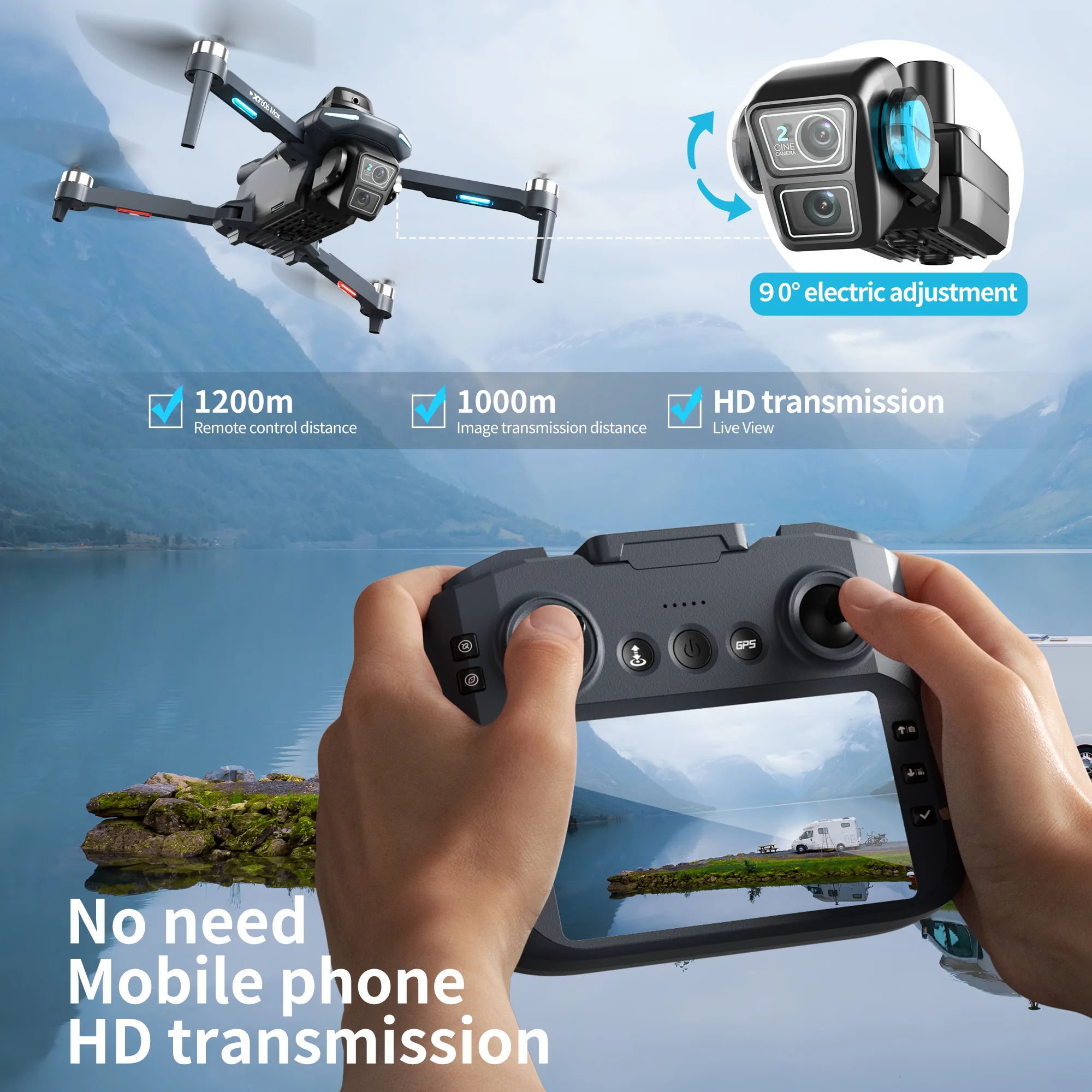 Lenovo XT606 MAX GPS Drone 4k  - Drone Gps Mount incelemesi ve fiyatı