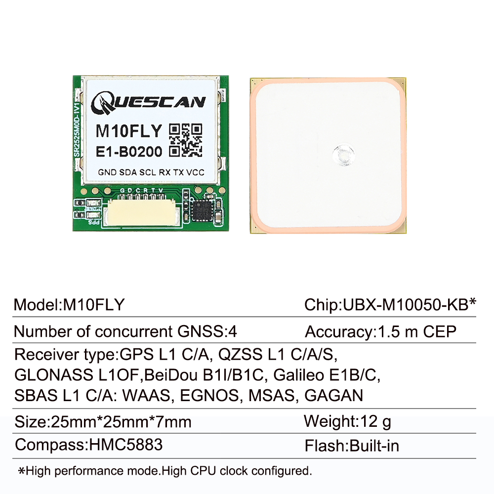 Quescan 25mm*25mm M10FLY 10Hz  - Drone Compass incelemesi ve fiyatı