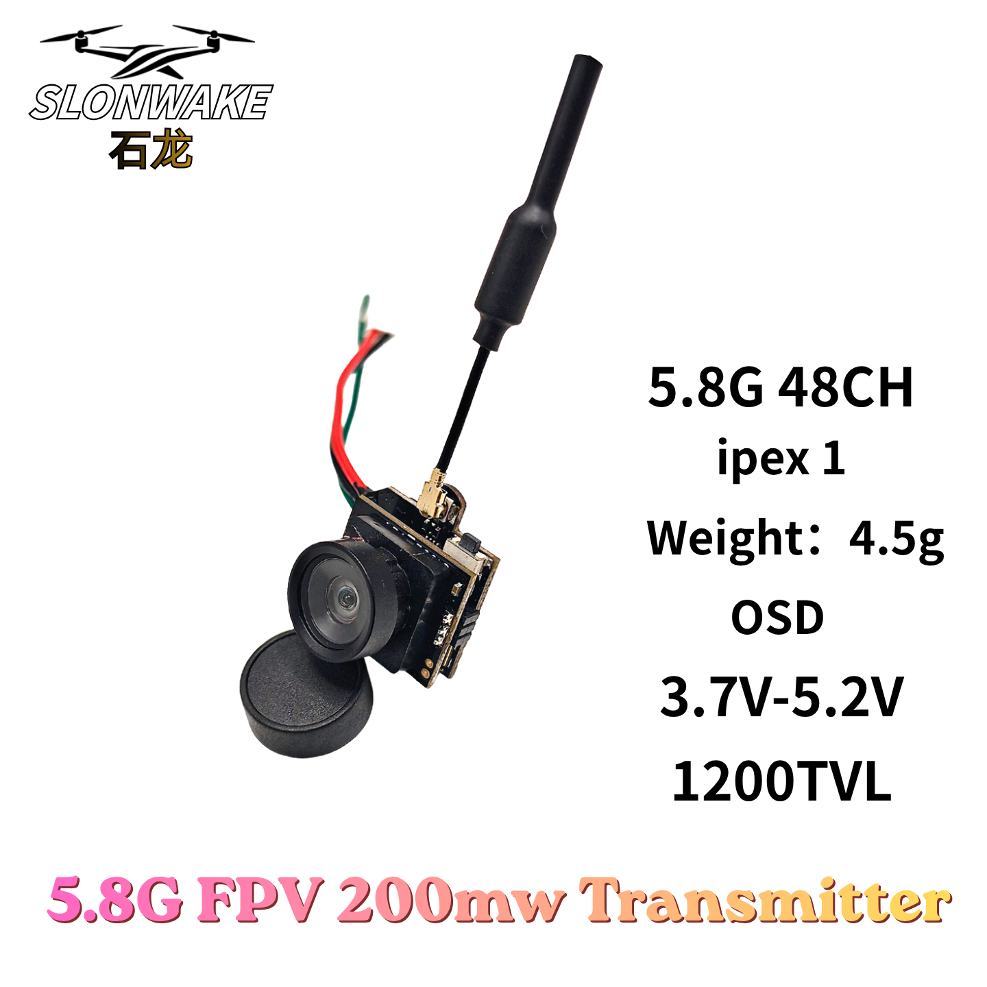 Slonwake 5.8G 48CH 200mW FPV D - Drone Camera incelemesi ve fiyatı