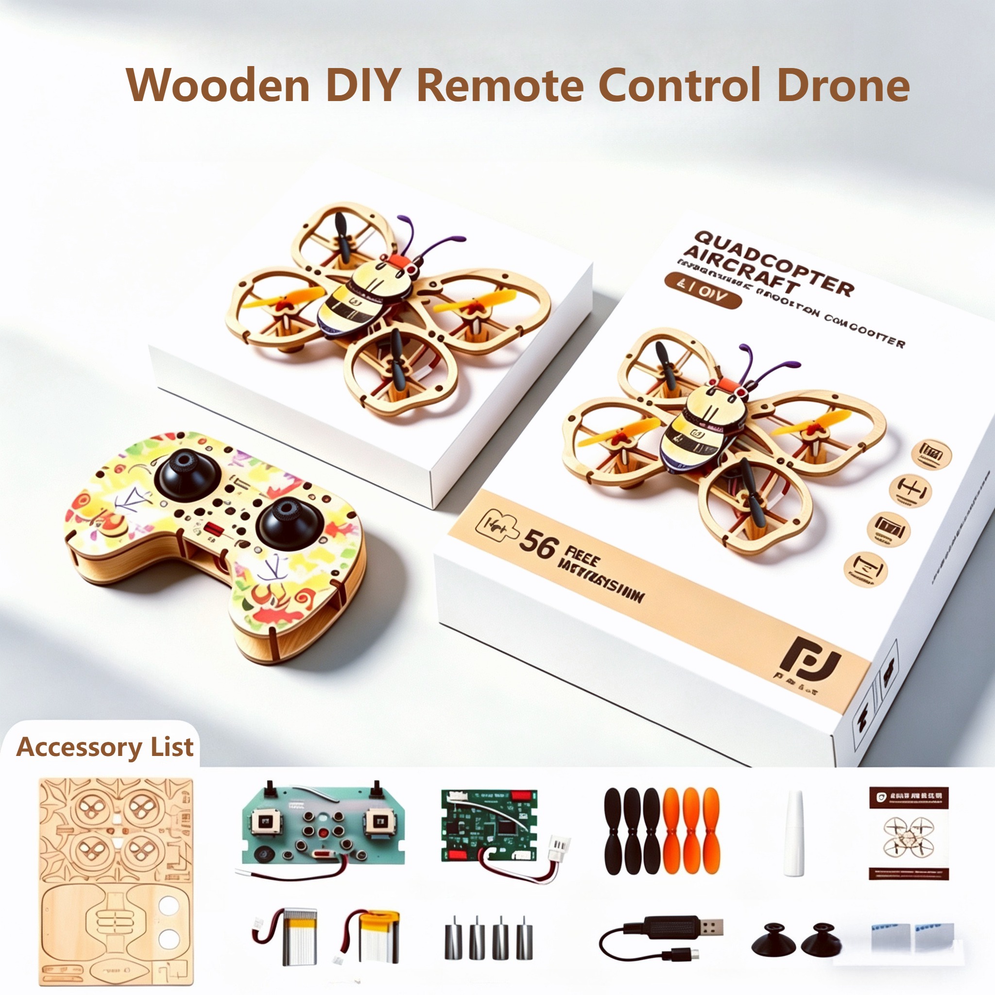 2026 New Wooden DIY Assembled  - Drone Battery incelemesi ve fiyatı
