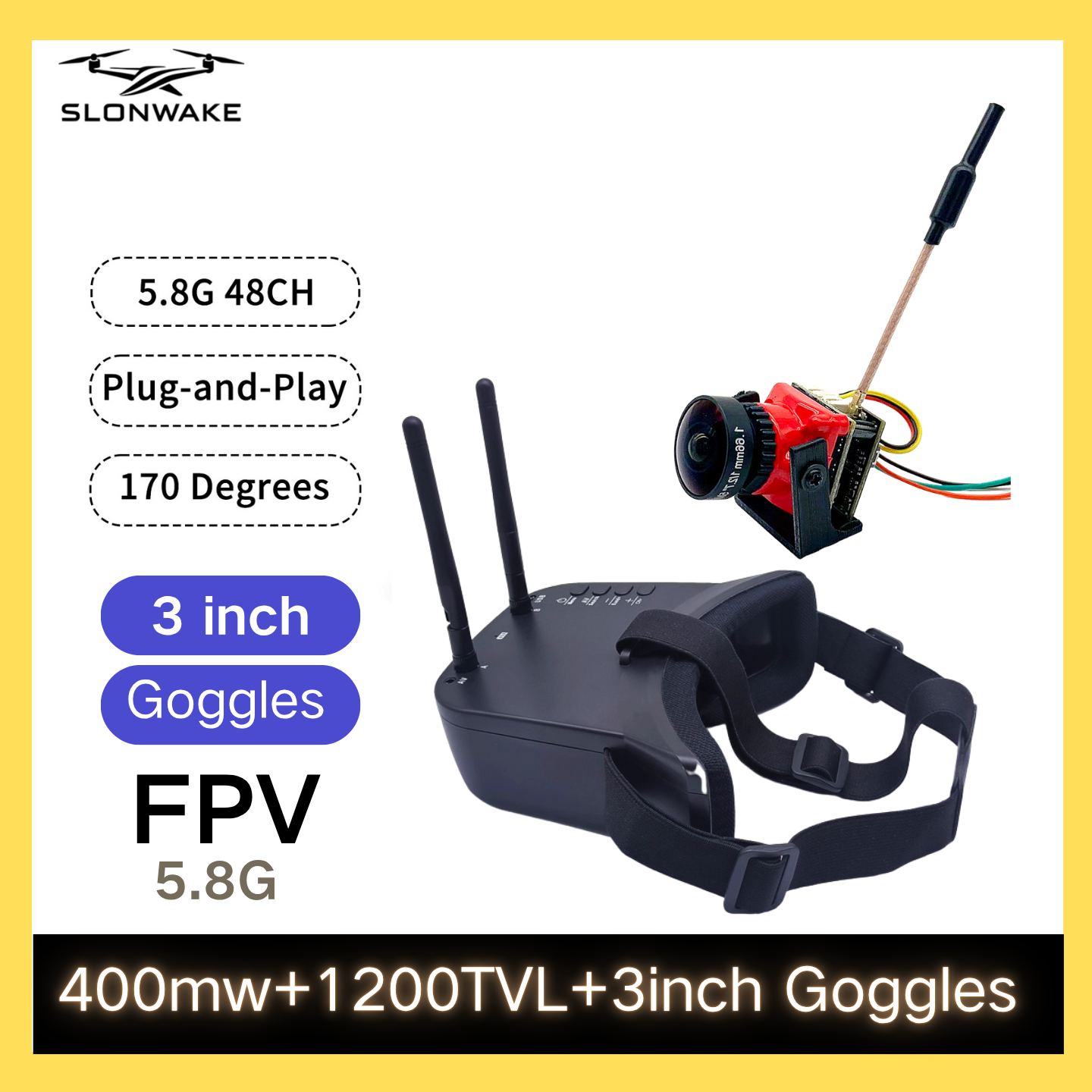 SLONWAKE 5.8G 48CH FPV 400mw V - Drone Frame incelemesi ve fiyatı