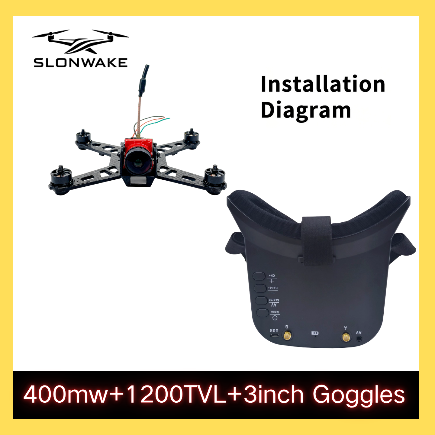 SLONWAKE 5.8G 48CH FPV 400mw V - Drone Frame incelemesi ve fiyatı